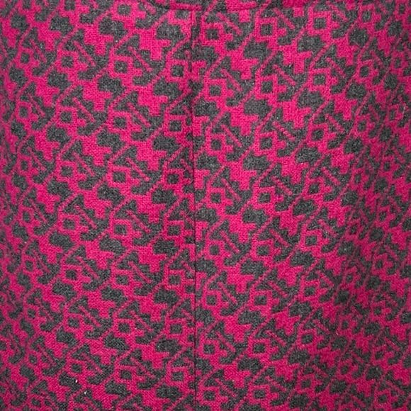 Eva Franco Womens 10 Pink Gray Geometric‎ Pencil Skirt Wool Pleated Front Preppy - Picture 5 of 7